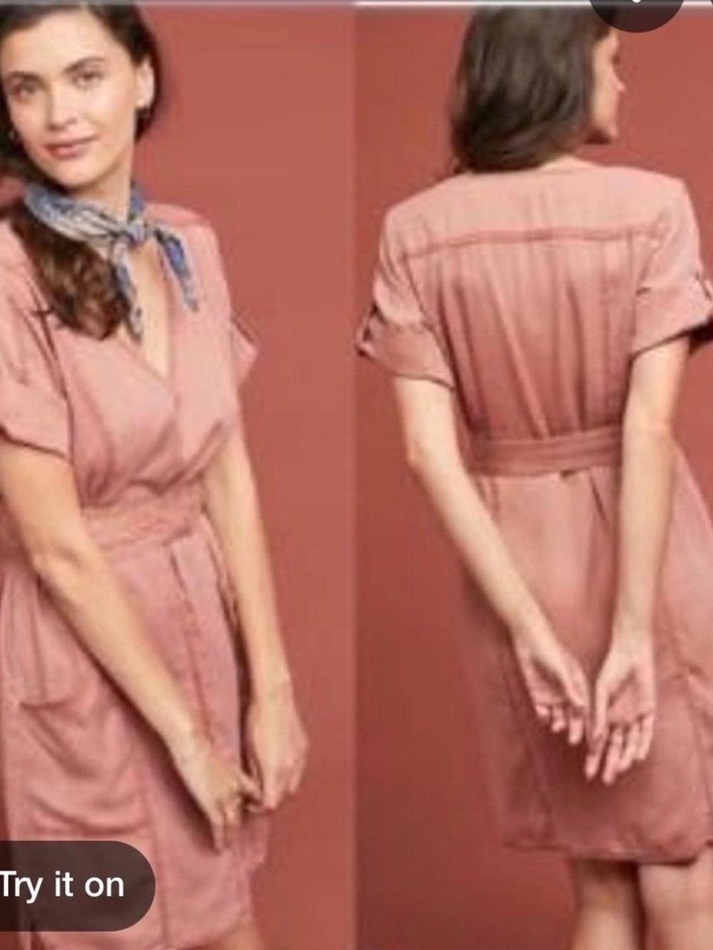 Pilcro and the Letterpress 100% Lyocell Rosewood Utility Dress (L)